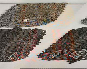 Group of 45 German Art Nouveau Ornate Handmade Cloth Embellishments