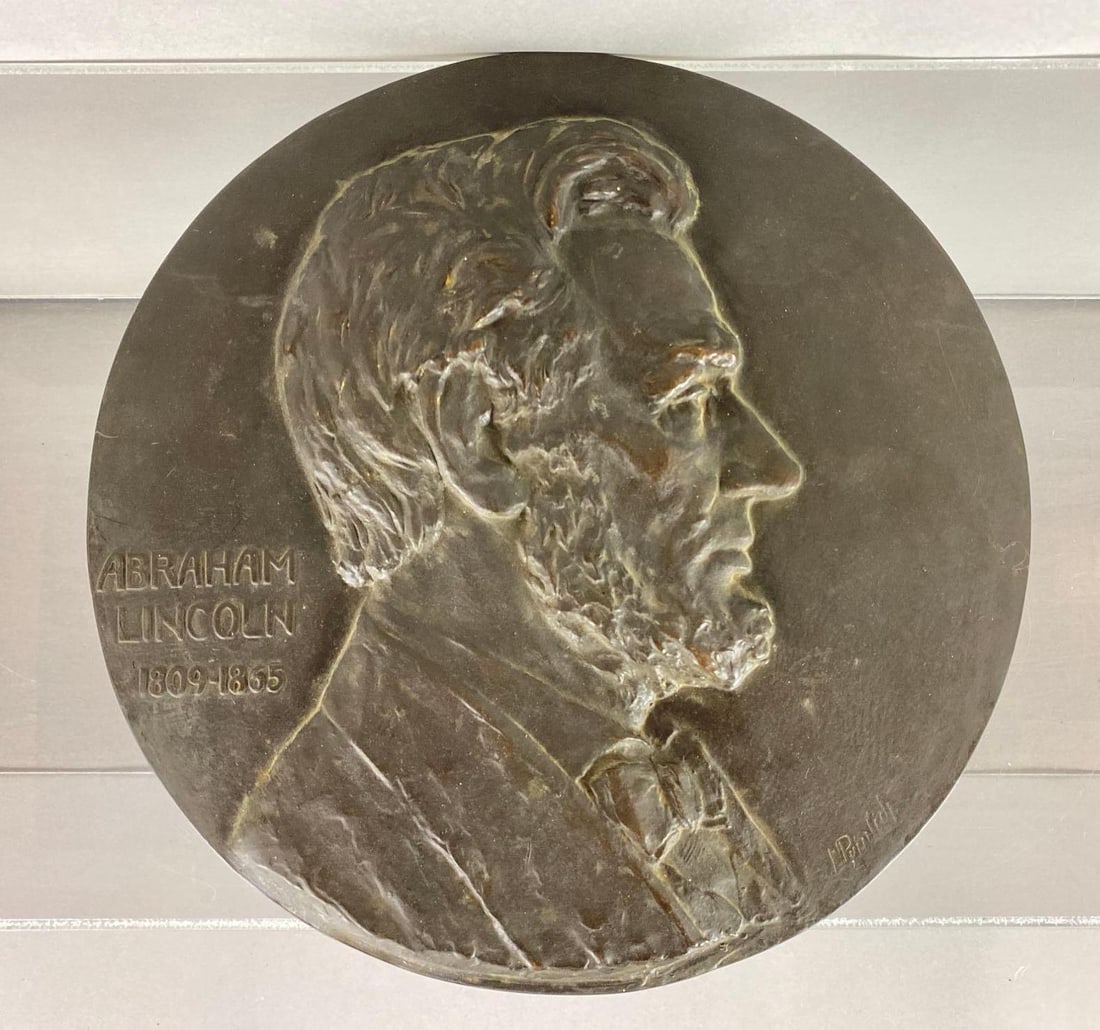 Signed Bronze Abraham Lincoln Wall Plaque (1 of 3)