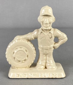 Vintage Cast Iron Energy Sales Tire Mechanic Advertising Paperweight