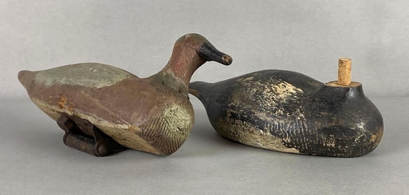 Group of 2 Vintage Wood Duck Decoys