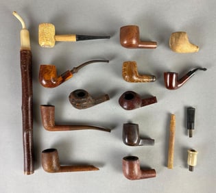 Group of Vintage Tobacco Pipes and Parts