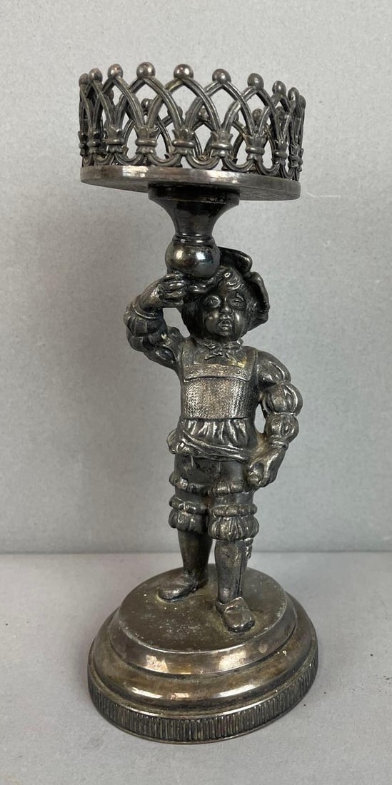 Antique J.W. Tufts Silver Plate Figural Bud Vase Holder (1 of 5)