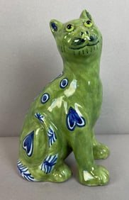 Galle Style Pottery Cat Figurine
