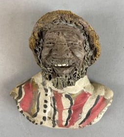 African Basotho Pottery Male Bust