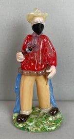 Vintage Art Glass Cowboy Figurine