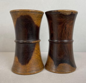 Pair of Vintage Treenware Dice Shakers