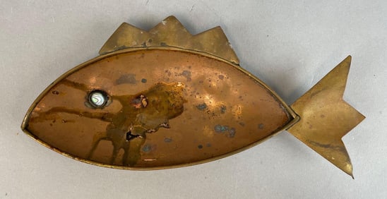 Eve Lucas Signed Brass and Copper Fish Dish