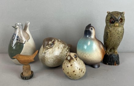 Group of Assorted Bird Figurines one Attributed to Howard Pierce
