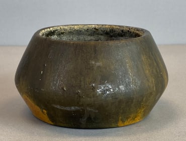 Arts and Crafts Black Yellow Glaze Art Pottery Bowl