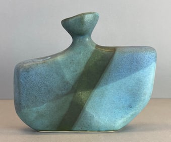 Artist Signed Blue Art Pottery Vase