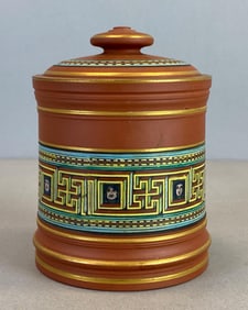 Hand Painted Terracotta Tobacco Pottery Jar