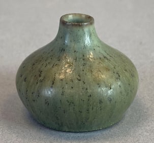 Rörstrand No. 18 Green Glaze Pottery Vase