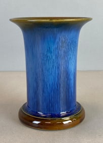 Denby Ware Blue Drip Glaze Art Pottery Vase