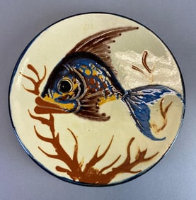 Spanish Majolica Fish Pottery Plate
