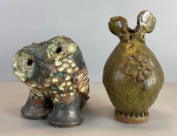 Group of 2 Folk Art Pottery