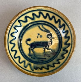 White Blue Glaze Pottery Bowl