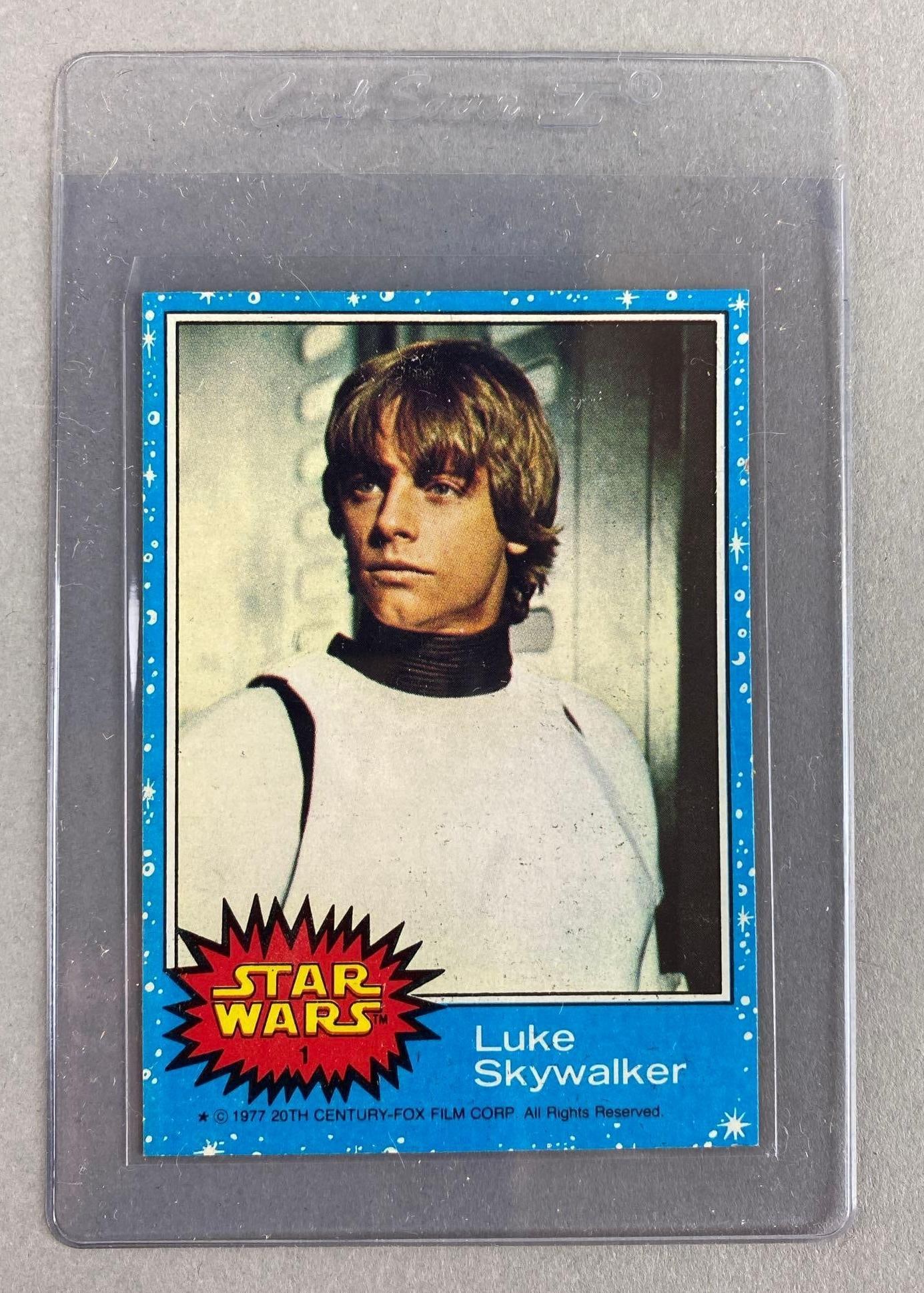 Topps 1977 Star Wars #1 Luke Skywalker Trading Card (1 of 2)