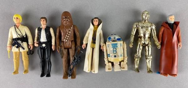 Group of 7 1977 Kenner Star War Action Figures