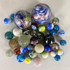 Group of 36 Vintage Marbles