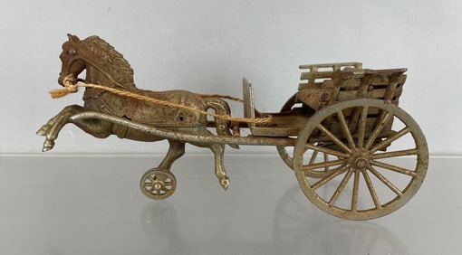 Antique Cast Iron Horse-Drawn Cart
