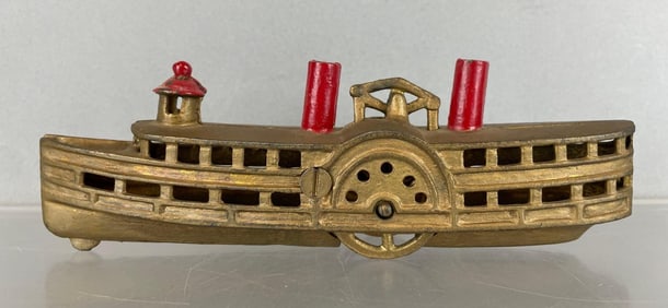 Antique A.C. Williams Steamboat Still Bank