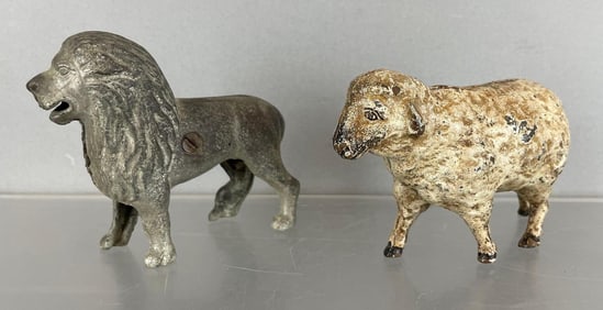 Group of 2 Antique Cast Iron Animal Banks