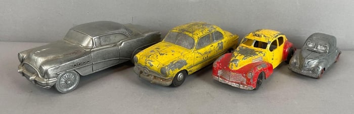 Group of Vintage Die-Cast Cars and Banks