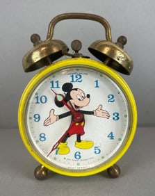 Vintage Phinney Walker Disney Mickey Mouse Wind-Up Alarm Clock
