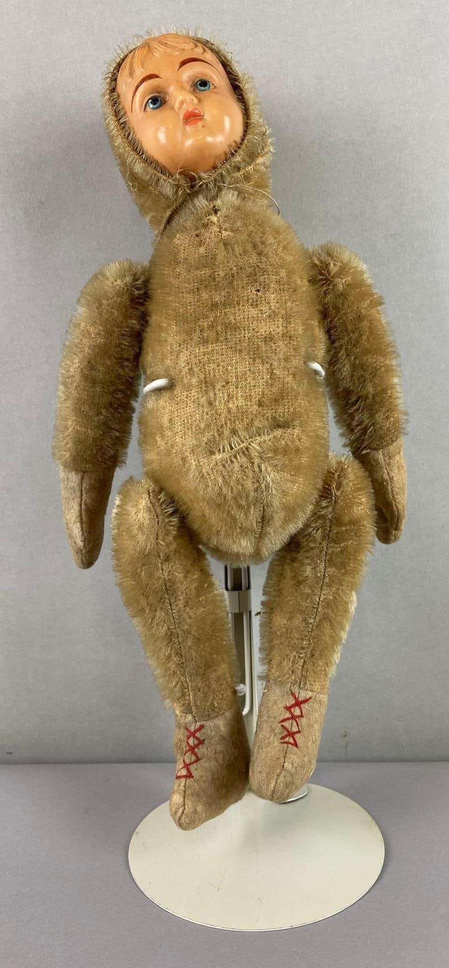 Antique Celluloid Face Mohair Doll (1 of 5)