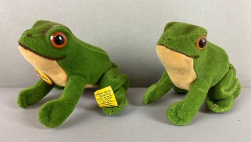 Group of 2 Vintage Steiff Froggy Plush Toys