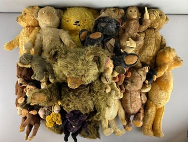 Group of Assorted Vintage Plush Animals and More