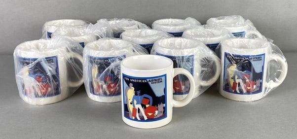 Group of 12 Pan American Airways System Advertising Coffee Mugs