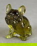 Westmoreland Olive Green Glass French Bulldog Figurine