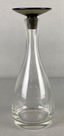 Clear Glass Decanter/Carafe with Green Glass Stopper