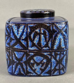 Royal Copenhagen Denmark Blue Fajance Lidded Box
