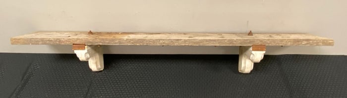 Fireplace Mantel Shelf with White Marble Corbels