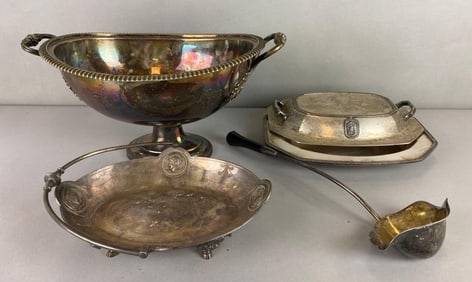 Group of 4 Hotel/Railroad Silverplated Items