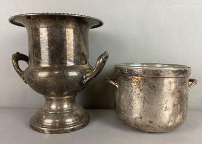 Hotel/Railroad Silverplated Champagne Bucket and Ice Bucket
