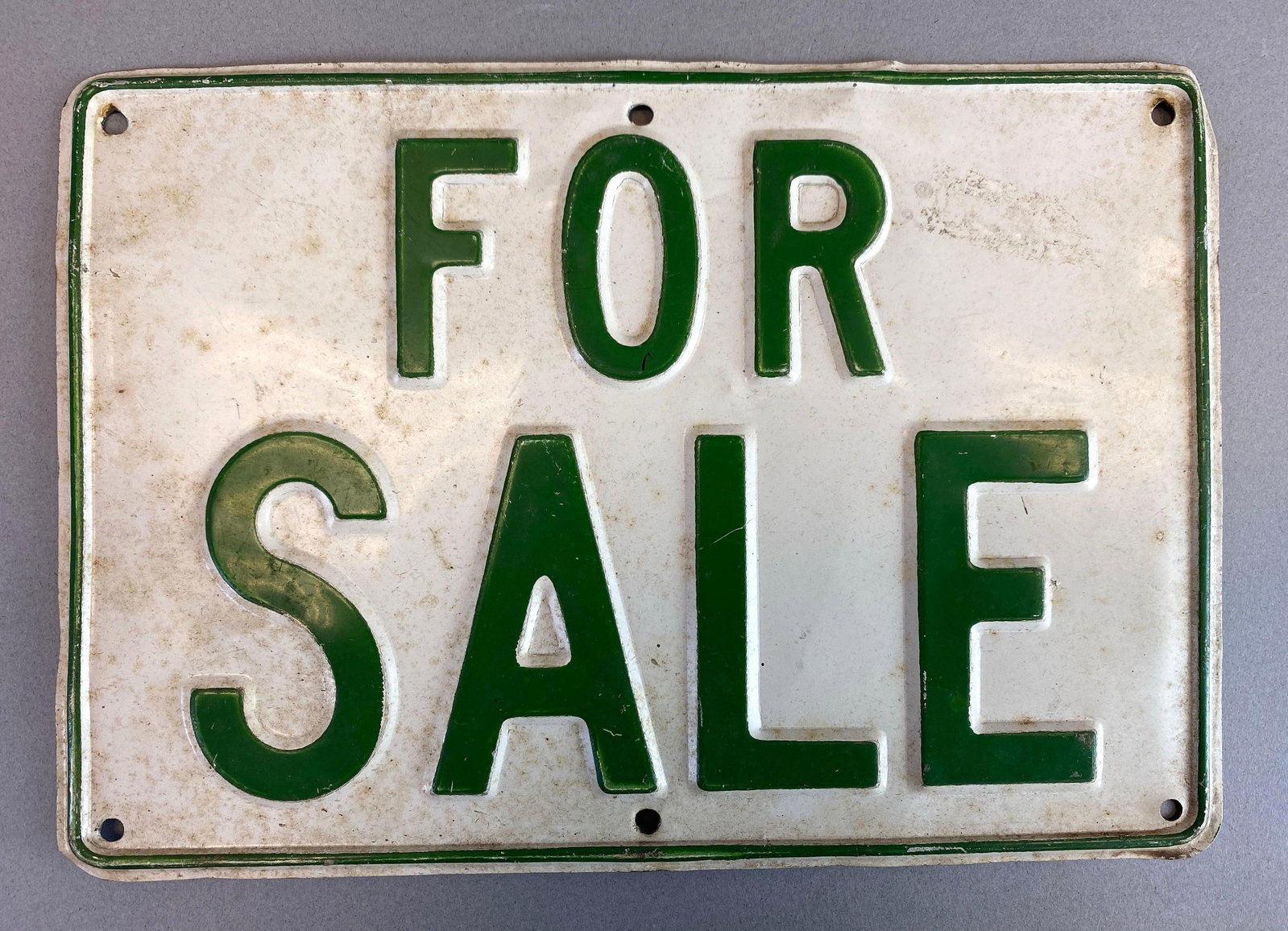 For Sale Painted Metal Sign: Measures 10 x 7 inches