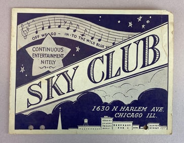 Vintage Sky Club Chicago IL Photograph Holder