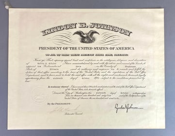 1965 Lydian B Johnson POTUS Postmaster Affirmation Document