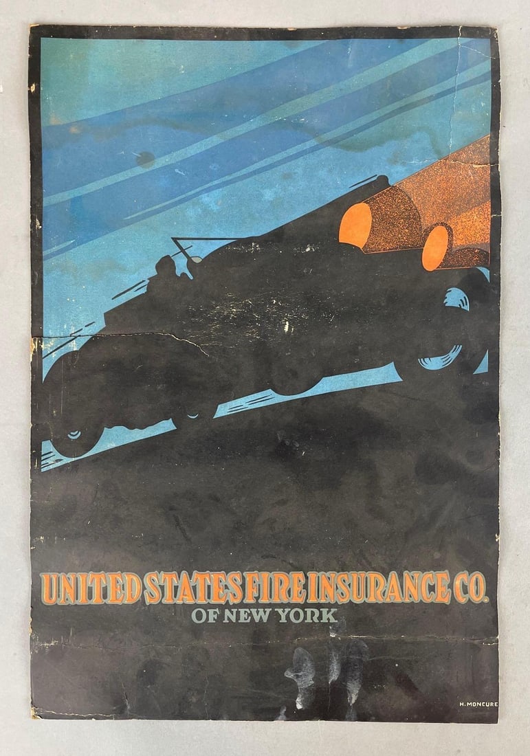 Vintage United States Fire Insurance Co. Cardboard Advertising Sign (1 of 4)