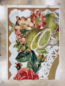 Diet 7-UP Floral Cherub Billboard Paneled Lithograph Print