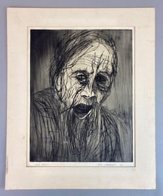 Jack Jauquet Old Man Greyscale Etching