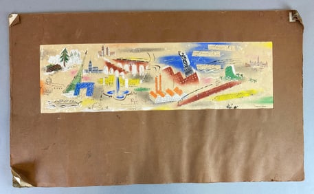 Peter Diem Signed Mixed Media On Paper