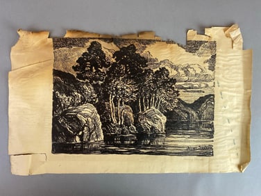 Birger Sandzen Evening Clouds Wood Block Print