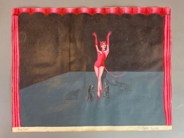 1986 Signed Pussy Dance Mixed Media