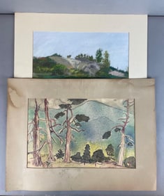 Group of 2 Paintings on Paper