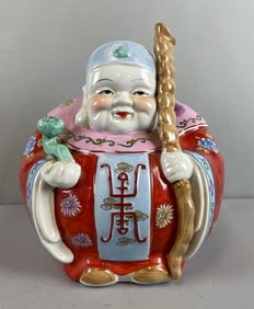Chinese Longevity Buddha Porcelain Statue