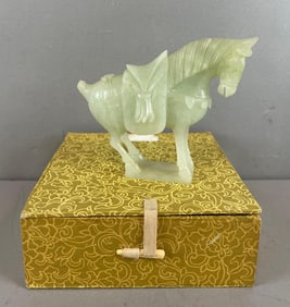 Jade Carved Fluorite Horse Figure